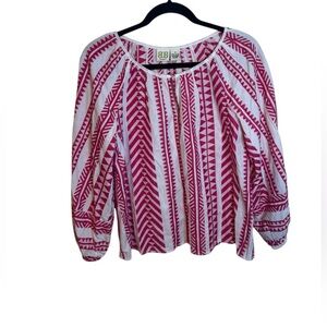 Boo Gemes Pink Embroidered Bohemian Halsey Blouse